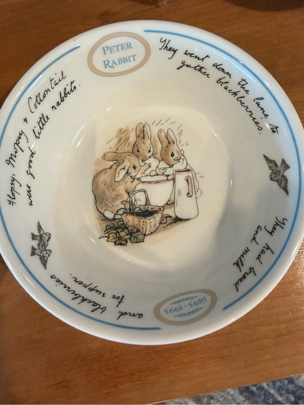 Wedgwood Peter Rabbit Ceramic Dish in White with Black Mark